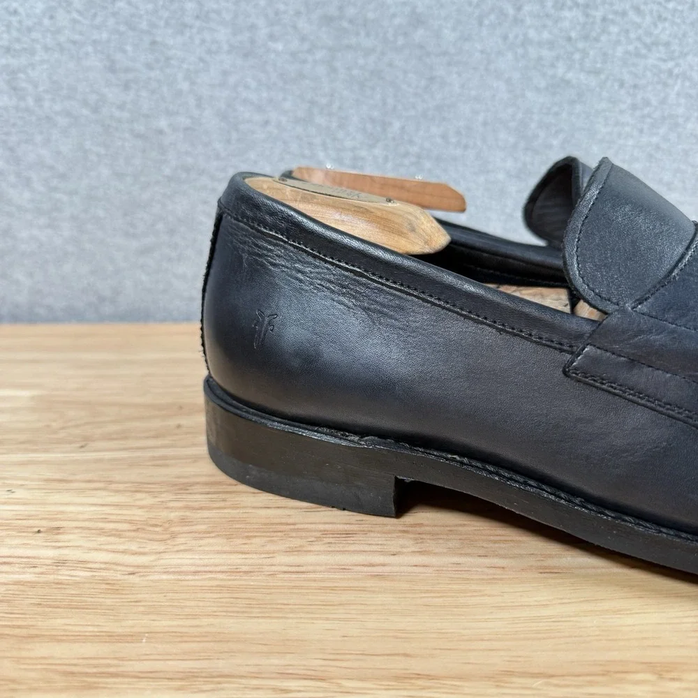 Frye loafers mens 8 navy blue penny slip on leather shoes